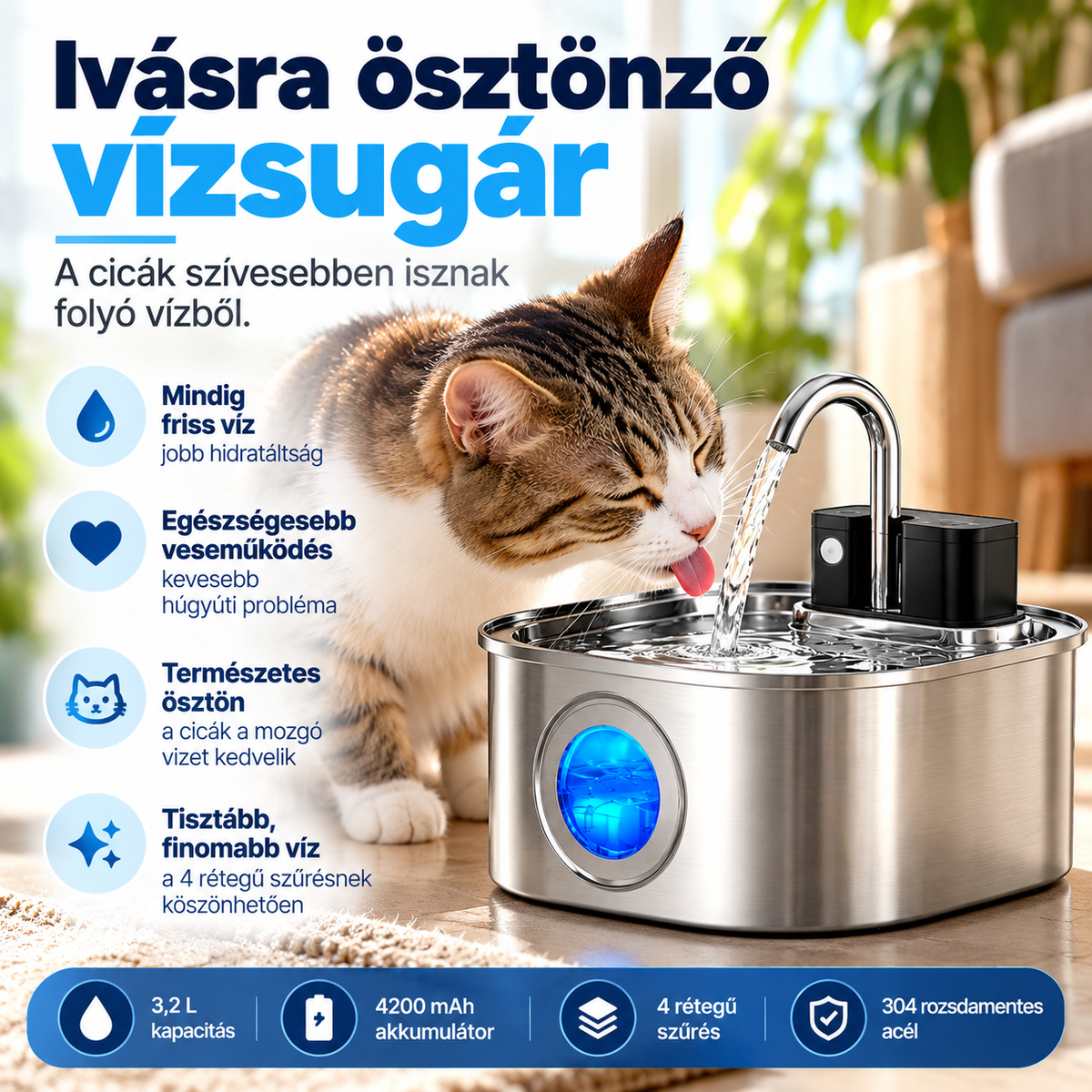 SmartFlow™ – Automatischer Trinkbrunnen für Haustiere